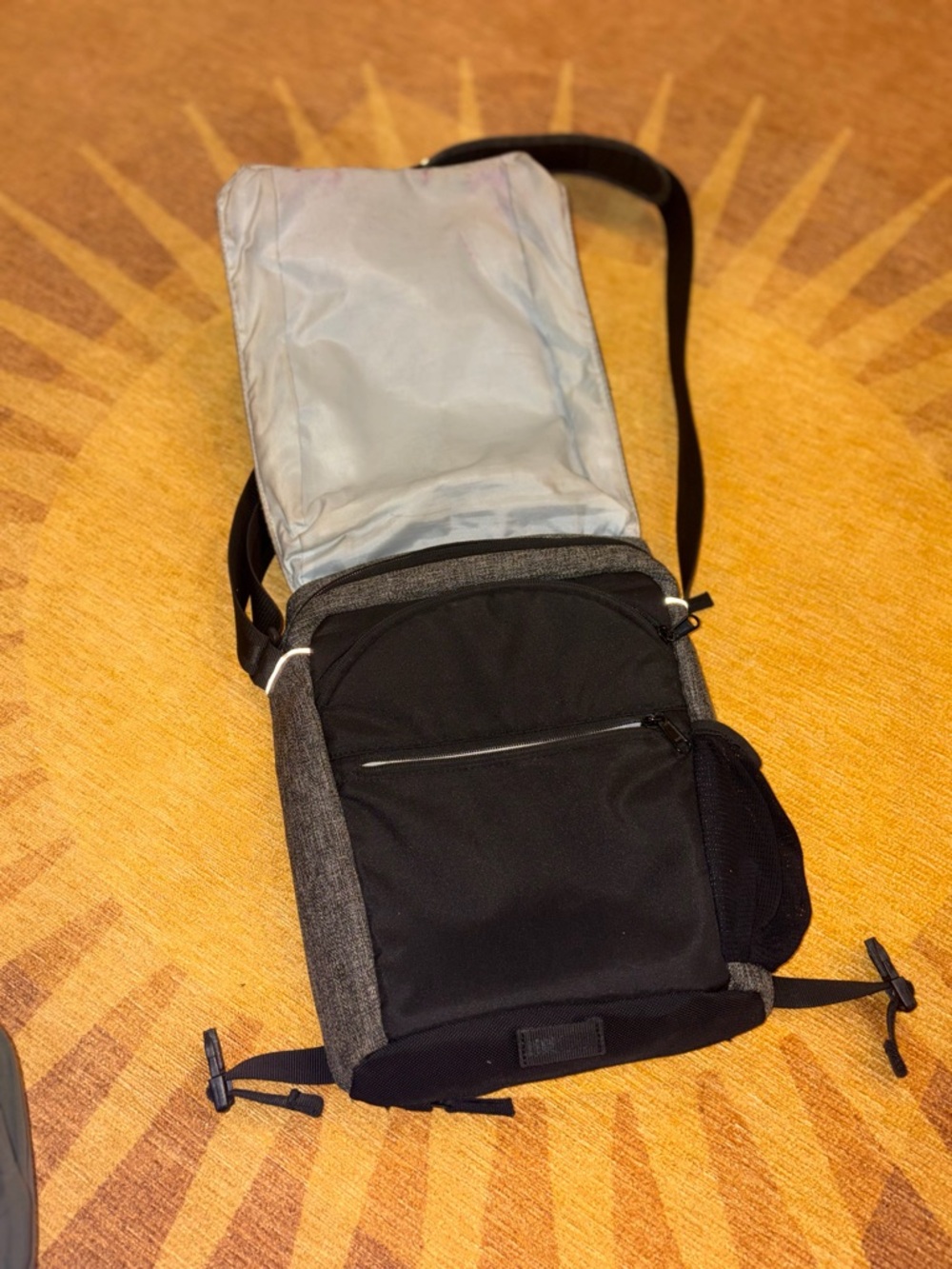 Urban Grey Messenger Bag for Men - Picture 2 of 7
